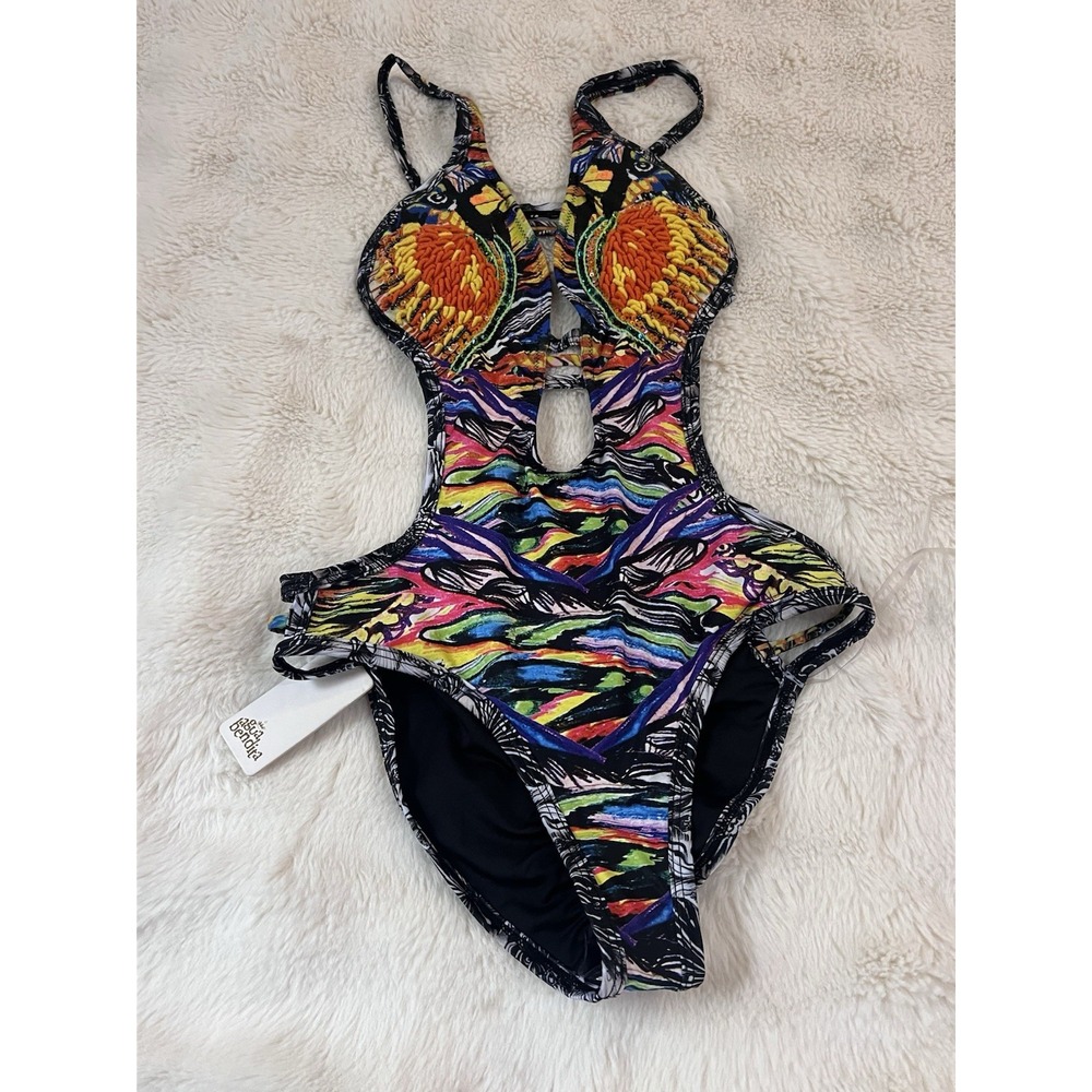 Agua Bendita Monokini Cut Out Y2K Embellished Sequin Crochet Swimsuit Fenix